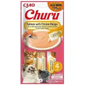 Ciao Churu Puree Kattensnack Salmon & Chicken 4 X 14 Gr