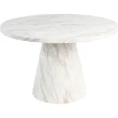 Beliani MER - Eettafel - Marmereffect/Wit - ⌀ 120 cm - MDF