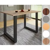 VCM XonaU eetkamertafel 80x50cm wit, zwart.