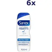 Sanex 6x 700ml shower natural prebiotic protection douchegel