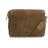 Manfield Taupe suède unisex schoudertas | Maat Onesize