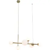 QAZQA Hotel Chique hanglamp goud met opaal wit glas 6-lichts - Monaco
