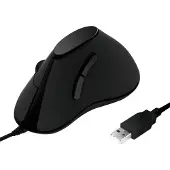 Logilink ID0158 Ergonomische muis USB Optisch Zwart 5 Toetsen 1000 dpi Ergonomisch