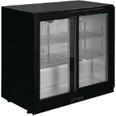 Polar 2-deurs barkoeling met schuifdeuren | Zwart | 208L | 90(h)x90x52 cm