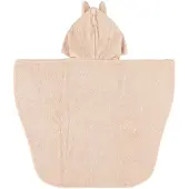 Trixie Poncho - Mrs. Rabbit - 100% Biologisch Katoen - Badcape Kind met Capuchon - Met Leuke Details - Roze - Konijn