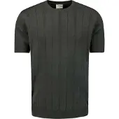 No-excess Pullover Short Sleeve Crewneck Dropneedle Stripes Dark Steel Maat: M | Sweaters Outlet | Heren | Grijs
