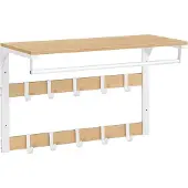Mazazu - Wandkapstok - 10 Haken - Hangrek - Eiken Wit - 65x30x42