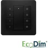 EcoDim Zigbee draadloze schakelaar | 4 groepen | Zwart |