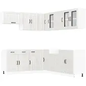vidaXL 11-delig keukenkastenset Lucca, hoogglanzwit, houtvezel