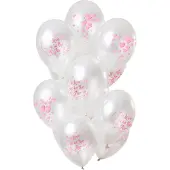 Folat - Ballonnen 'Love is in the air' Metallic 30cm - 12 stuks - Valentijnsdag versiering - Valentijnsdag cadeau - valentijnsdag