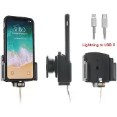 Brodit houder geschikt voor Apple iPhone X / Xs Verstelbare houder met kabelbevestiging voor Apple kabel