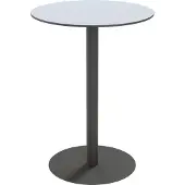 Meet by Paperflow buitentafel Cross, rond, plaatvoet, ⌀ 800 x H 1100 mm, grijs/matzwart