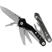 True Utility Noodoverlevings-multitool FIRERANGER. Gesloten lengte: 108 mm. Lengte lemmet: 70 mm. Gemaakt van lichtmetaal