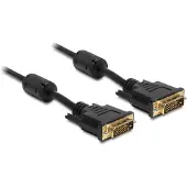 DeLOCK 83190 DVI-kabel DVI Aansluitkabel DVI-D 24+1-polige bus, DVI-D 24+1-polige stekker 2 m Zwart Afgeschermd (dubbel), Vergulde steekcontacten