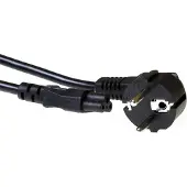 Zebra Netsnoer Schuko CEE 7/7 male (haaks) - C5 IEC 60320 zwart 3 m AK5024