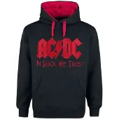 AC/DC Trui met capuchon - In Rock We Trust - S tot 5XL - voor Mannen - zwart-rood | Maat XL