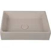 Guido Gusto Waskom Orion 41.5x28x10cm beton rechthoek beige inclusief afvoerplug