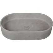 Guido Gusto Waskom Clea 60x35x12cm beton ovaal beton look inclusief afvoerplug