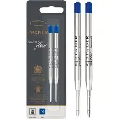 Parker balpenvullingen | medium punt | blauwe QUINKflow inkt | 2 stuks