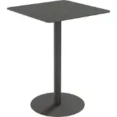 Meet by Paperflow buitentafel Cross, vierkant, schijfvoet, B 800 x D 800 x H 1100 mm, zwart/matzwart