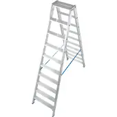 Krause Dubbele trapladder van aluminium, 2 x 10 treden