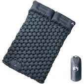 vidaXL Kampeermatras met kussens zelfopblazend 2-persoons grijs