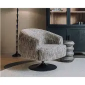 Tower Living Barga Fauteuil - fabric TED 8 white-grey (draaibaar)