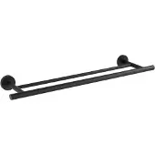 Wenko Dubbele Handdoekhouder Bosio Duo RVS zwart mat 60cm breed - Handdoekrek - Handdoekenrek - Handdoekstang