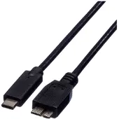 Roline USB 3.2 Gen 1 kabel, C - Micro B, M/M, zwart, 1 m