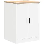 vidaXL Garagekast 60x51x85 cm massief grenenhout wit
