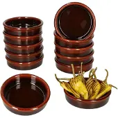 MamboCat Set van 12 ESCURO Cazuela kleikommen Ø 12cm donkerbruin - 240733.2