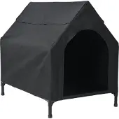 vidaXL Huis voor huisdieren Zwart 110 x 75 x 90 cm Staal