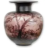 Baakman Vaas - "Autumn Landscape" - Cameo Glas - 29 cm hoog