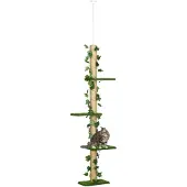 PawHut krabpaal - spaanplaat - 37x21x202-242H - cm/groen/geel