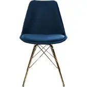 Kick Collection Kuipstoel Velvet Donker Blauw - Goud Frame