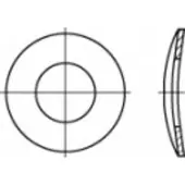 Toolcraft 105898 Veerschijf Binnendiameter: 21 mm DIN 137 Verenstaal 100 stuk(s)