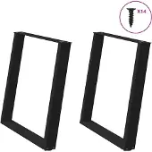 vidaXL Eettafelpoten 2 st U-vormig 70x(72-73) cm staal zwart