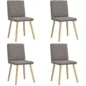 vidaXL Eetkamerstoelen 4 st draaibaar stof taupe