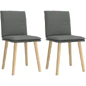 vidaXL Eetkamerstoelen 2 st stof donkergrijs