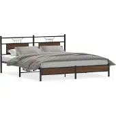 vidaXL Bedframe zonder matras bewerkt hout bruin eikenkleur 183x203 cm