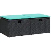 vidaXL 2-delige Loungeset met kussens poly rattan acacia zwart