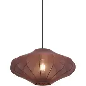 QAZQA Japandi hanglamp bruin met stoffen kap 50cm - Plu
