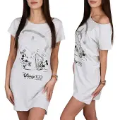 Disney Minnie Mouse Grijs, damesnachthemd, KATOENEN slaaphemd OEKO-TEX