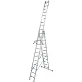Krause Multifunctionele ladder van aluminium 3 x 12 sporten, met trigon-dwarssteun