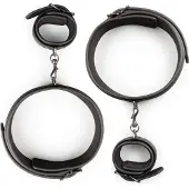 Easytoys Fetish Collection Easytoys Fetish - Thigh & Wrist Cuff Set - Black - Zwart