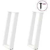vidaXL Console tafelpoten 2 st U-vormig 28x(72-73) cm staal wit