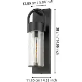Eglo Wandlamp buiten E27 | Carraro | IP44 | Zwart