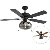 QAZQA Plafondventilator zwart 107,5cm met trekschakelaar - Mistral Busa