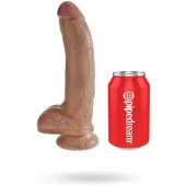 King Cock - dildo met ballen - 23 cm - bruin
