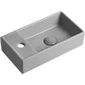 Guido Gusto Fontein Ora 41x22x10cm mat grijs inclusief afvoerplug links